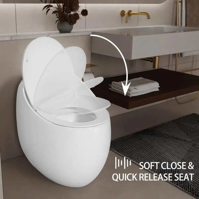 Single Flush Egg Shape Toilet 1.28 GPF
