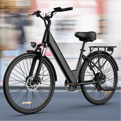 750W E-Bike Commuter 26x2" Tires 20MPH Speed