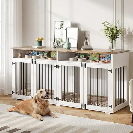 72'' Indoor Dog Kennel with 4 Doors for Large/Medium Dogs