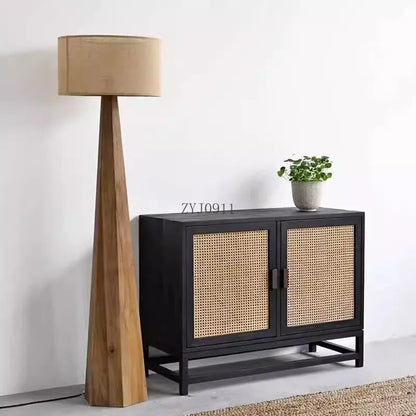 Solid wood floor lamp