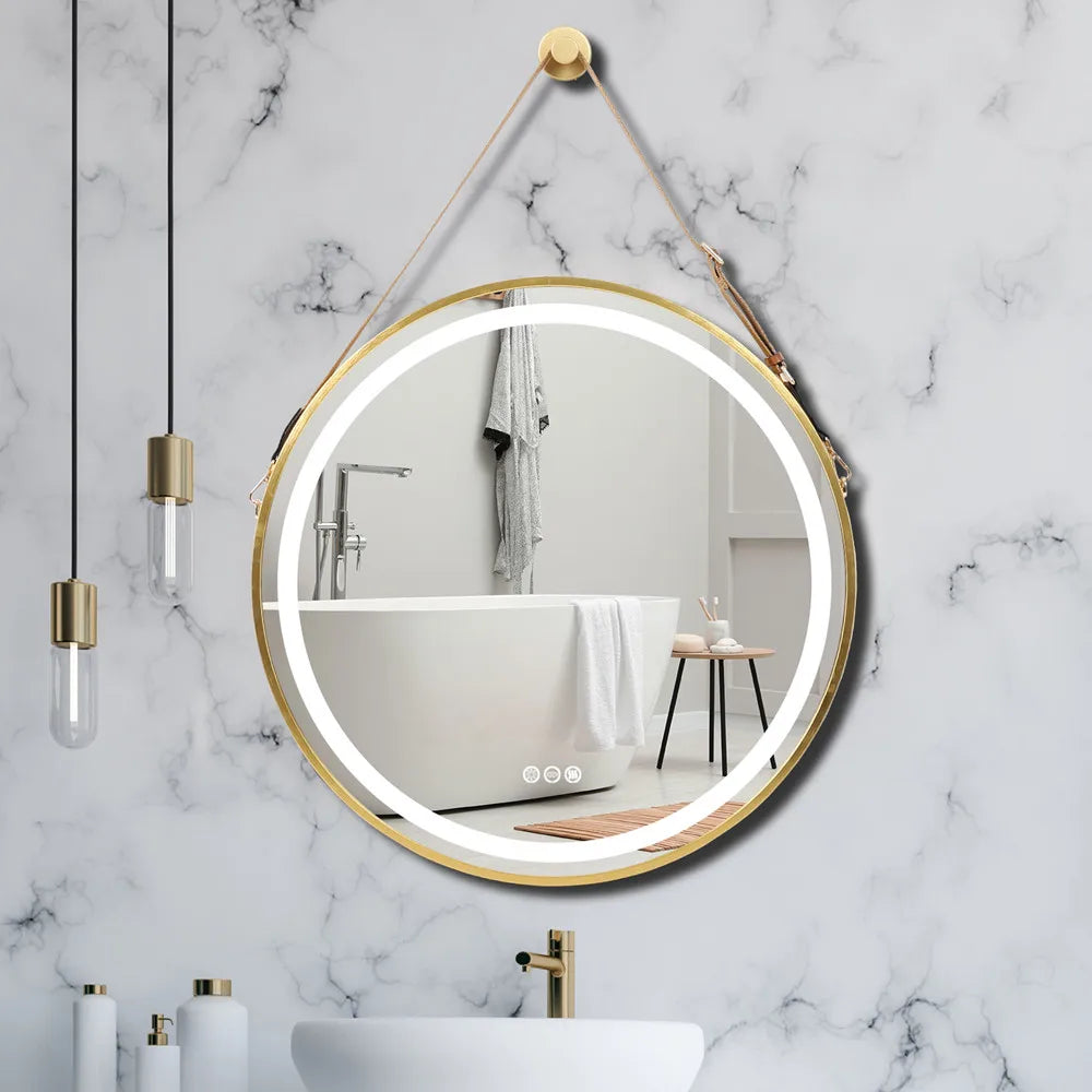 Bathroom Dimmable Fogless Mirror with Detachable Rope