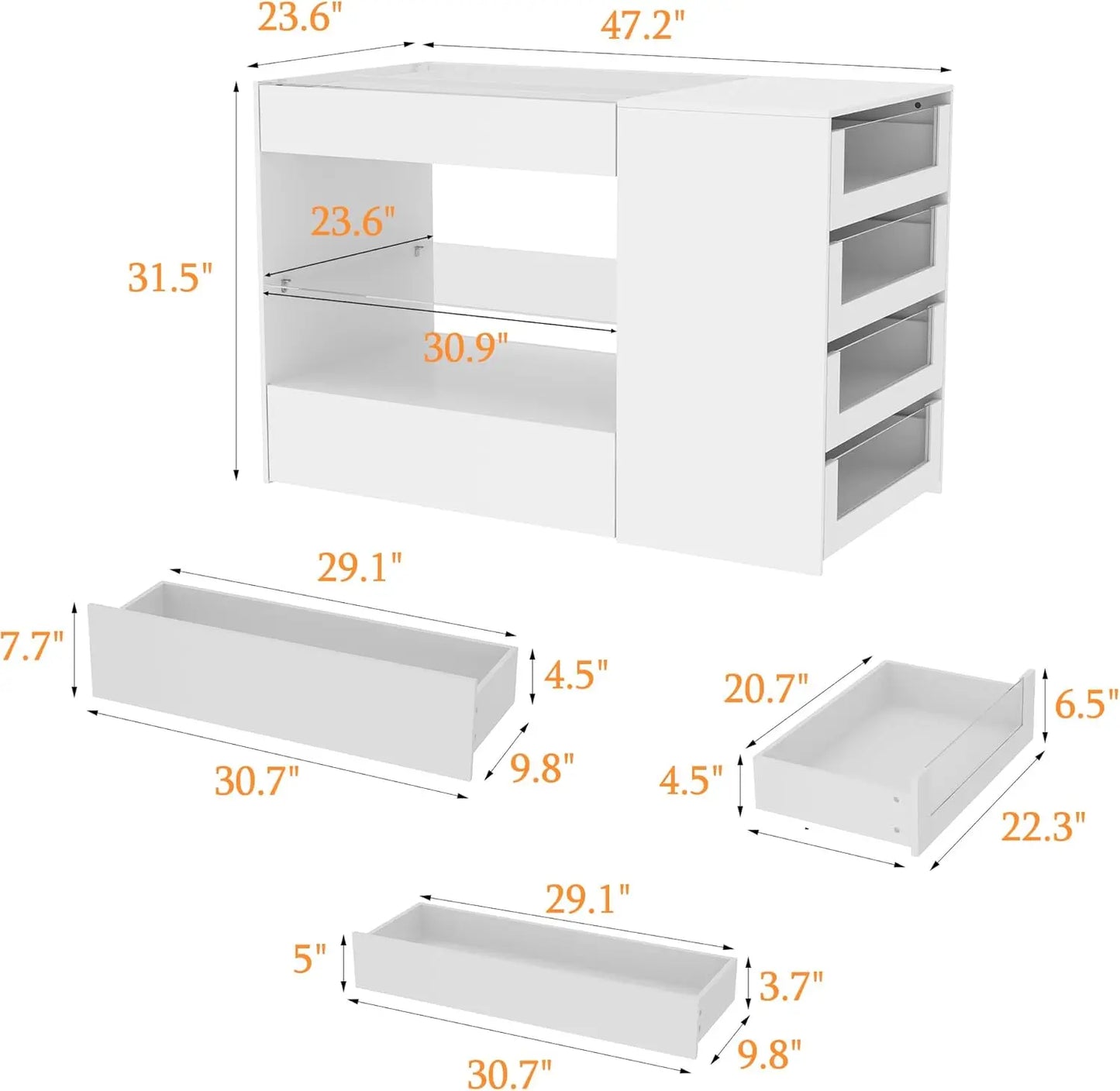 "47.2" Jewelry Display Cabinet for Walk-in/Dressing Room"