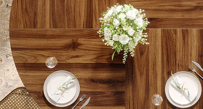 Round Dining Table with Sturdy Metal Base