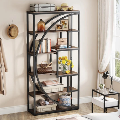 70.8 inch Tall Industrial 5-Tier Etagere Bookcase