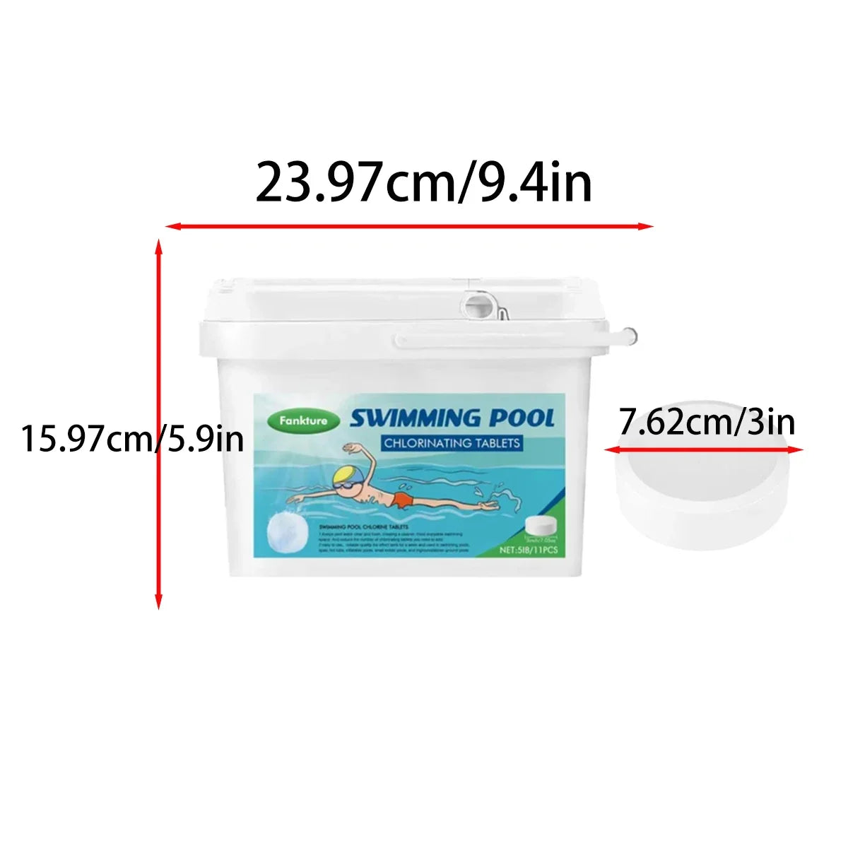 3 Inch 40Lbs Slow Dissolving Chlorine Tablets