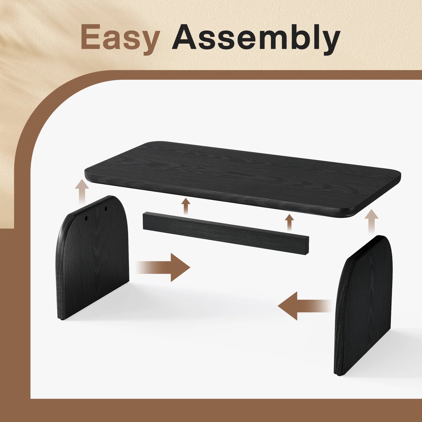 47.24-Inch Tribesigns Farmhouse Rectangular Coffee Table