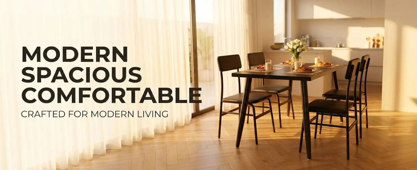 Modern Kitchen Table with Chairs 5-Piece Set