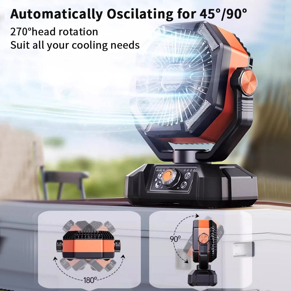 8 Speed Portable Outdoor Fan for Outdoor Camping and Fishing