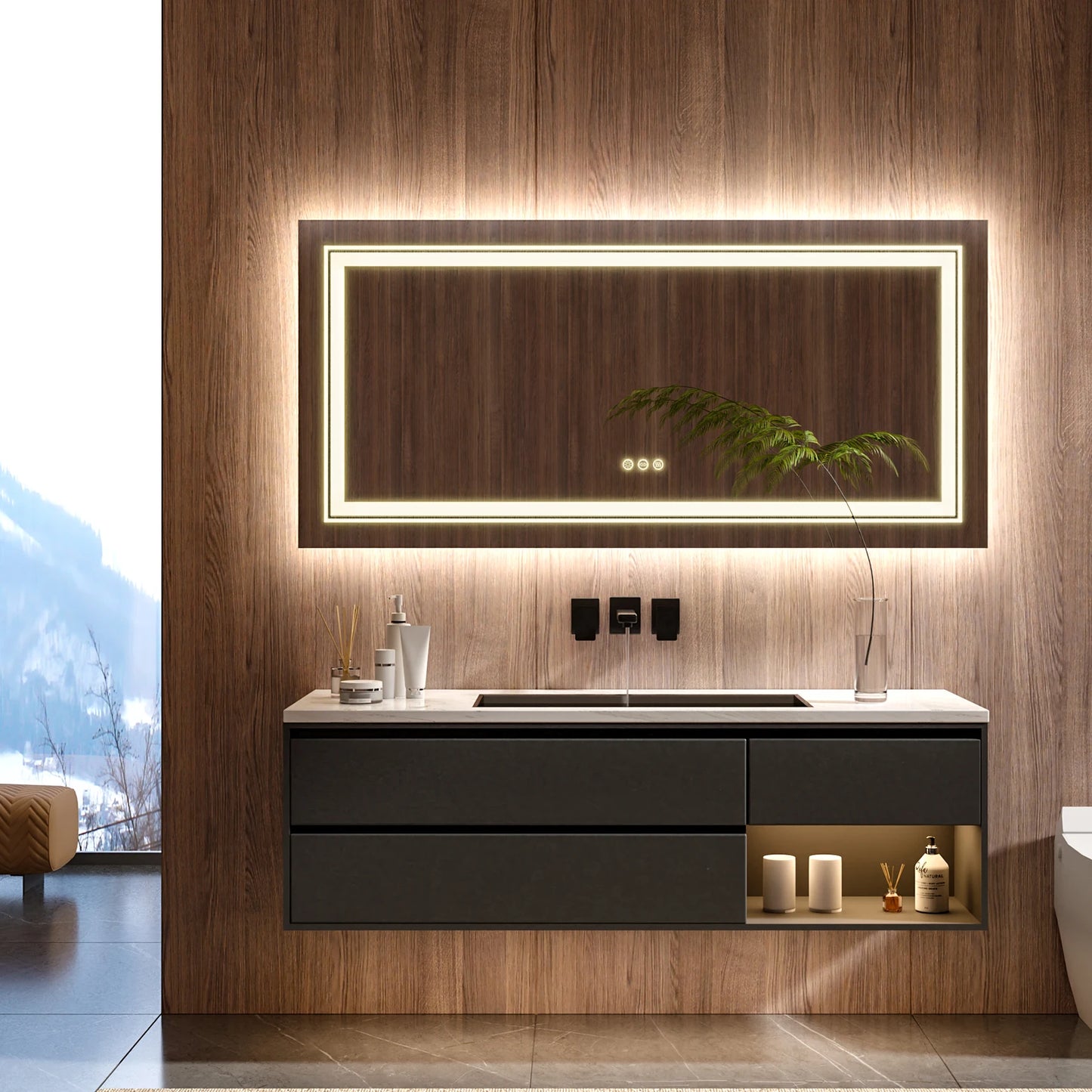 40x24 Inch LED Mirror with Front Light and Backlit
