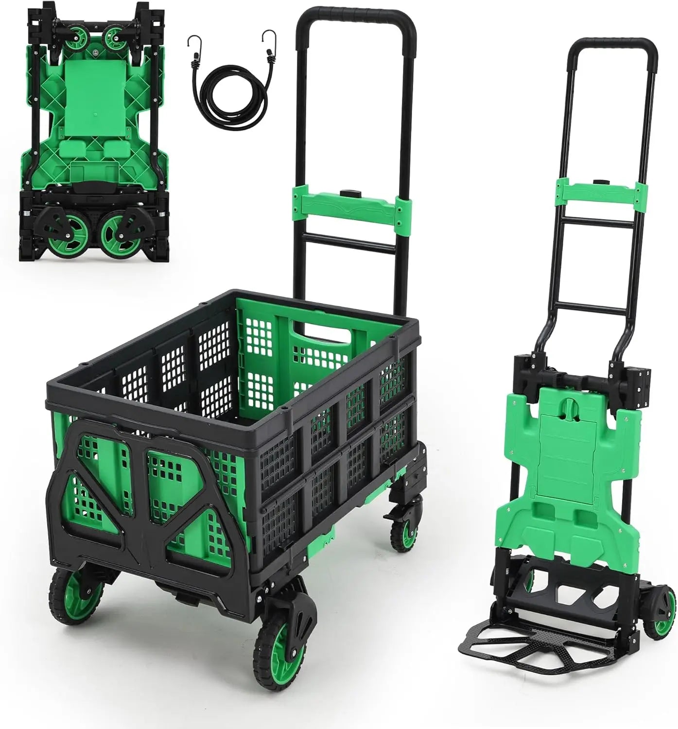 2-in-1 Folding Hand Truck with Foldable Basket
