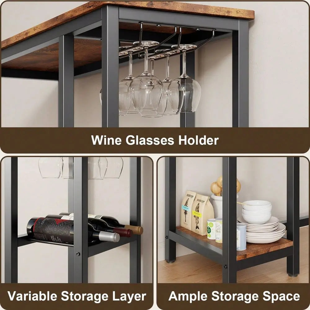 3 - Piece Small Bar Dining Table Set For 2