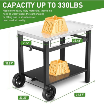 Outdoor Grill Stand Cart for Ninja Woodfire & Blackstone Griddle