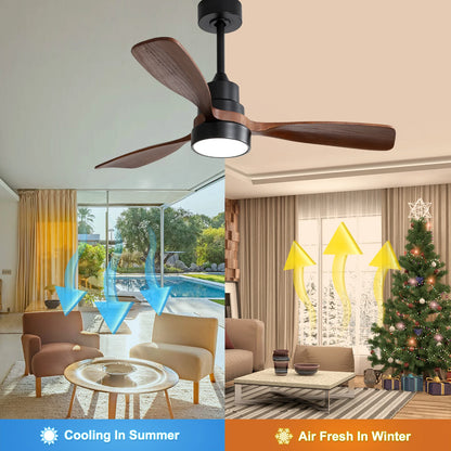 52 Inch 3 Blade Ceiling Fan with LED light
