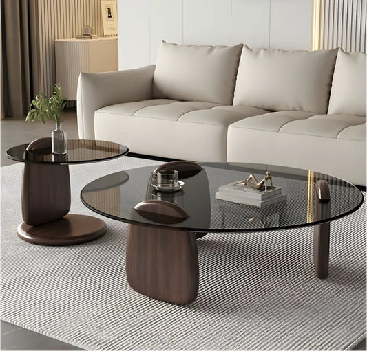 Smoked Glass Coffee Table Set