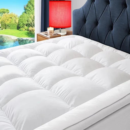 Mattress Topper for Back Pain, Extra Thick Mattress Cover Protector.