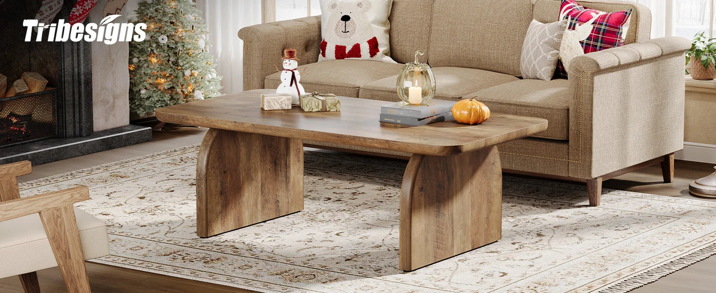 47.24-Inch Tribesigns Farmhouse Rectangular Coffee Table