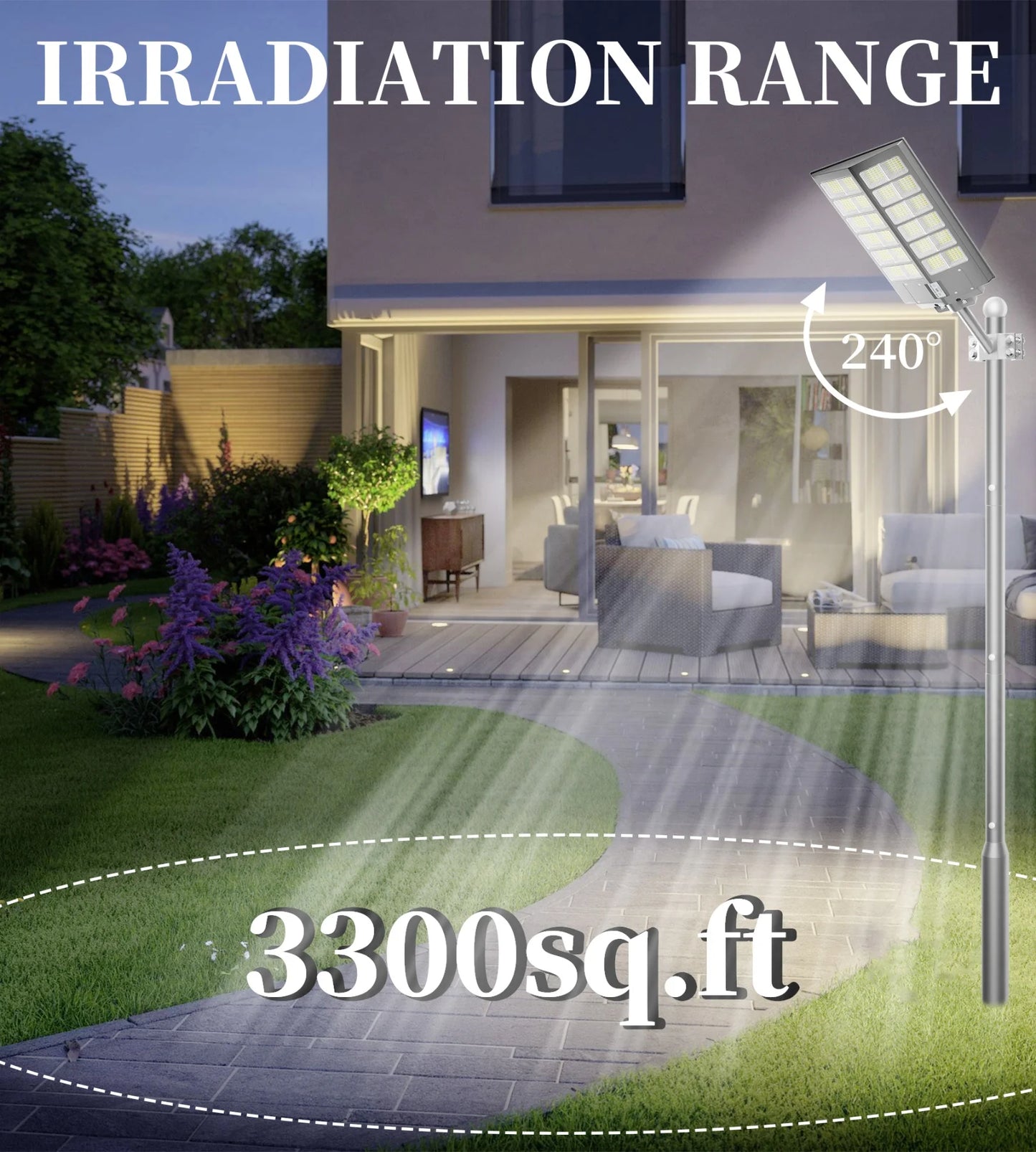 6000-watt solar streetlights with motion sensors