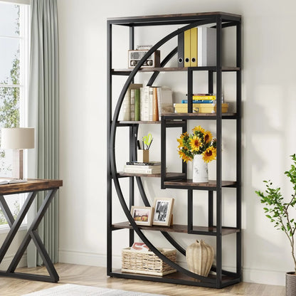 70.8 inch Tall Industrial 5-Tier Etagere Bookcase