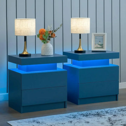 Bedside Tables with Touch Light, with 2 Drawers