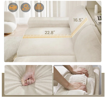 Modern Sofas Oversized Loveseat Sofa with Storage and 2 USB Charging