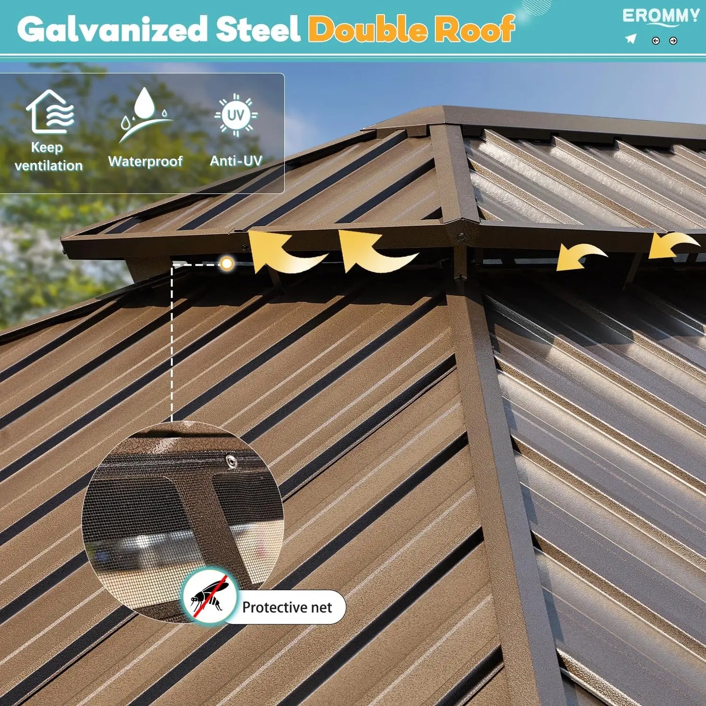 10' x 12' Hardtop Aluminum Frame Gazebos