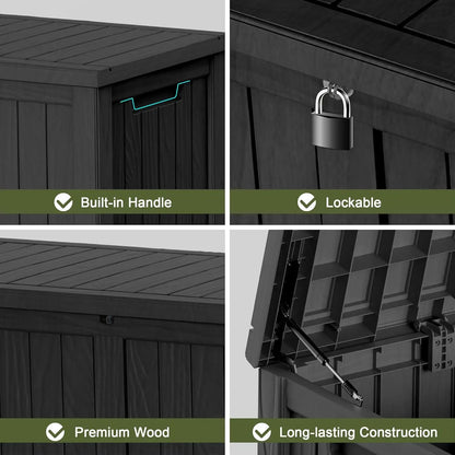 150 Gallon Waterproof Lockable Resin Deck Box