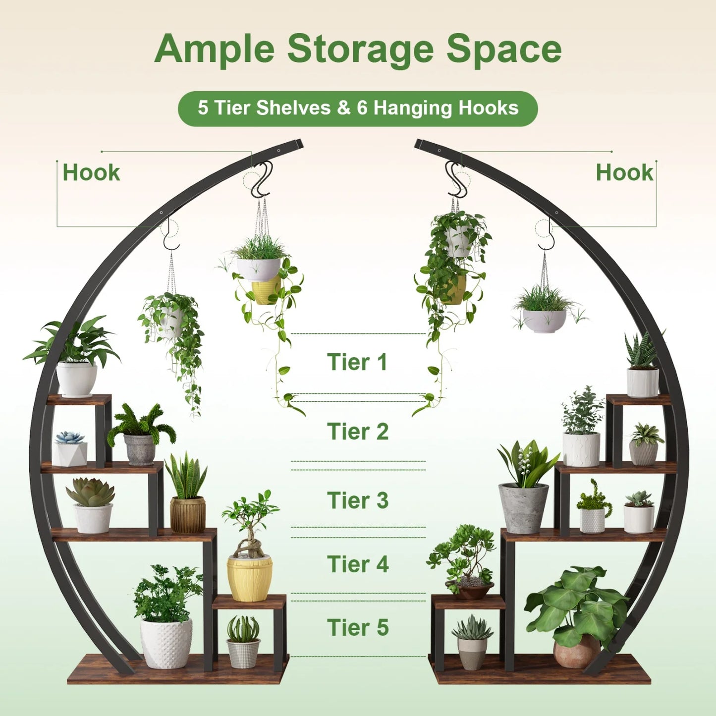 2 Pcs Metal Plant Shelf for Indoor Outdoor Plants