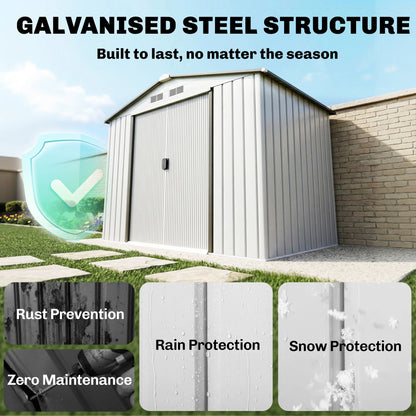 7' x 4' Outdoor Steel Tool Garden Shed Organizer