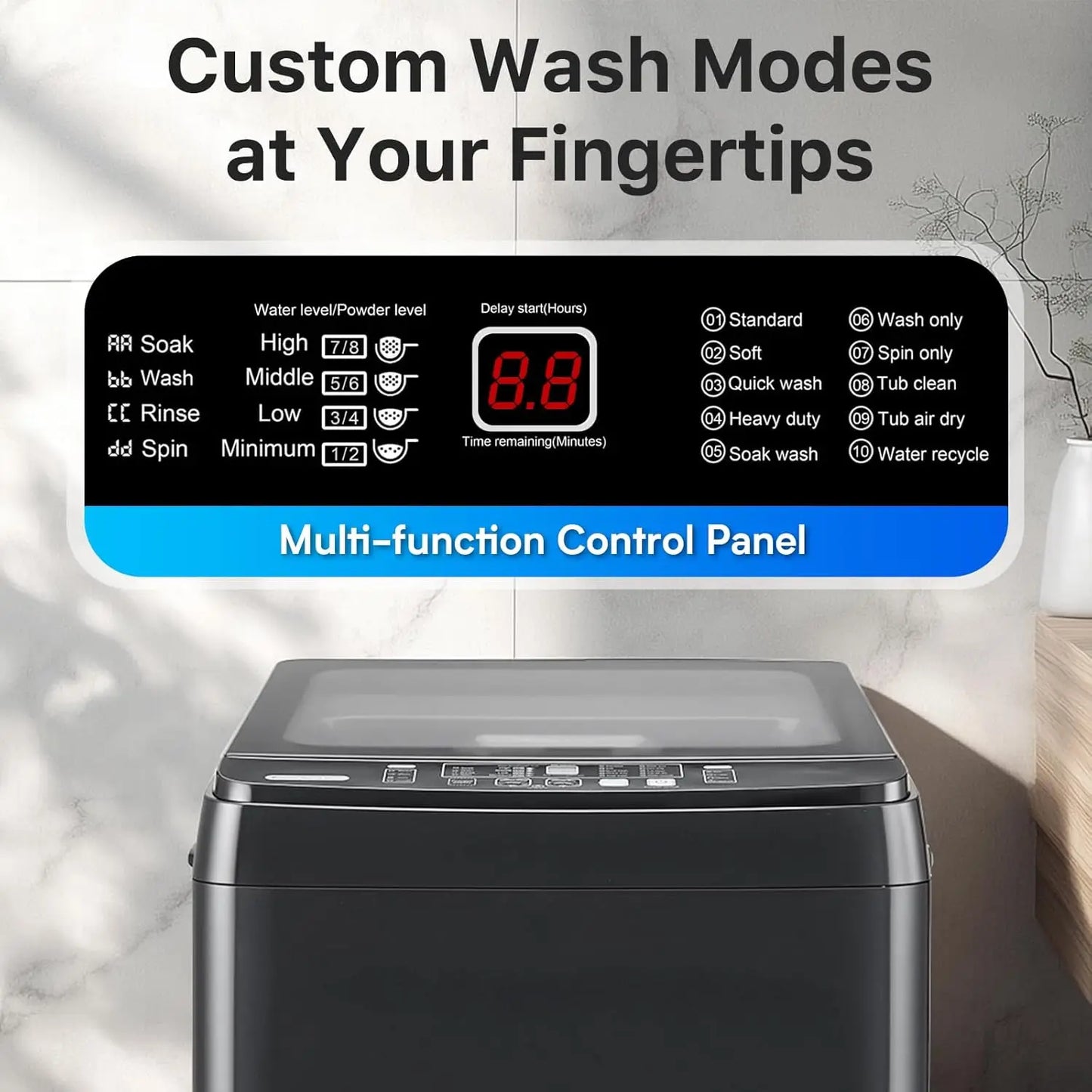27 LBS Fully Automatic Clothes Washer and Spinner Combo