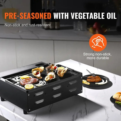 Non-Stick Heat-Resistant Cast Iron Reversible Grill