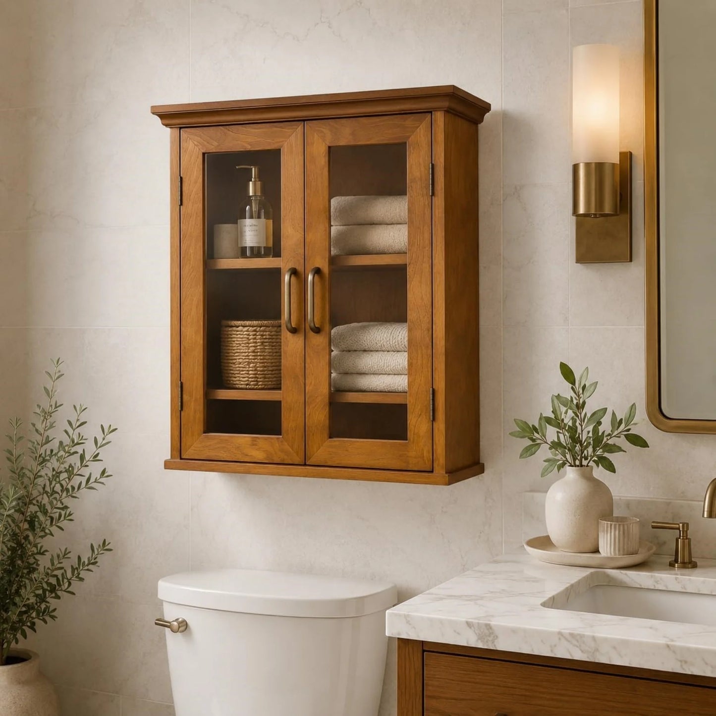 Wooden Over the Toilet Medicine Cabinet