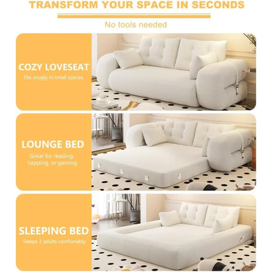 78.7" King, 3-in-1 Multi-Functional Sleeper Futon Sofa