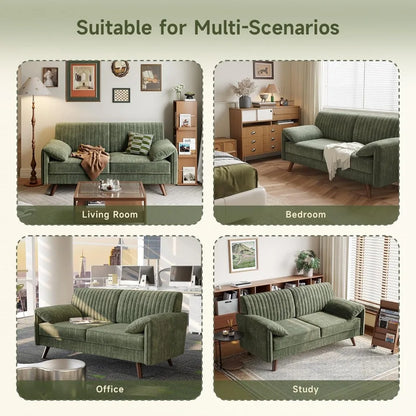 64.5" Loveseat Sofa, Chenille Loveseat Couch with Padded Arms