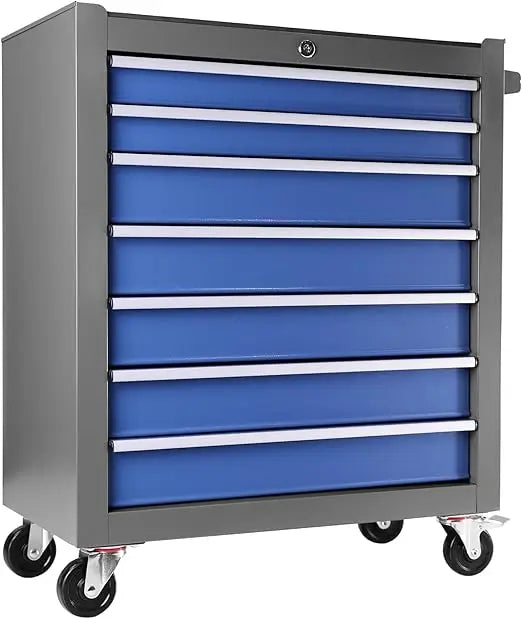 7 Drawers Rolling Tool Chest with Lock & Key