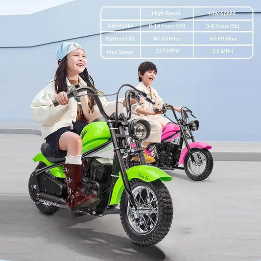 Electric Motorcycle for Kids, Speed Max Up to 14MPH