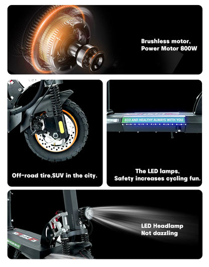 10-Inch Wheels Dual Suspension Foldable Electric Scooter
