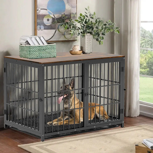 Furniture Style Dog Crate End Table with Three Doors
