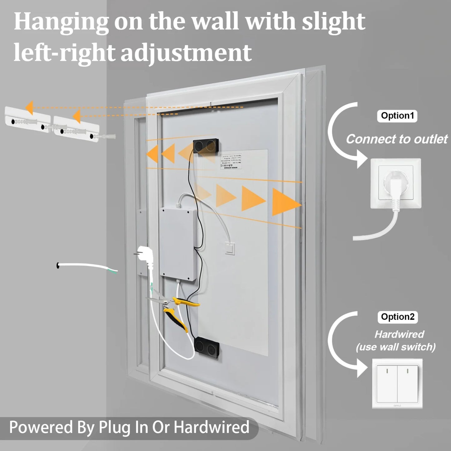 50/60/100/120cm LED Bathroom Mirror Built-in Bluetooth Speaker