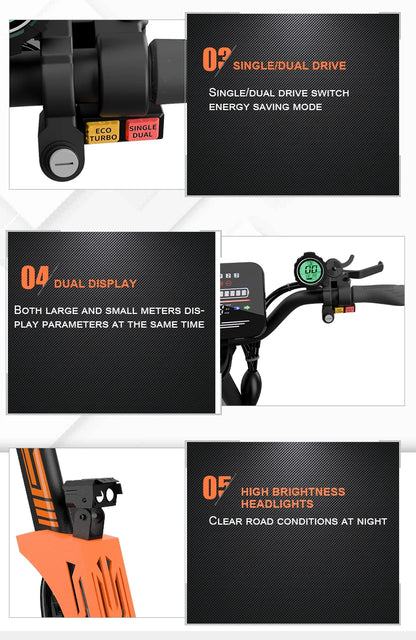 5600W Adult Electric Scooter Dual Motor Top Speed 46MPH
