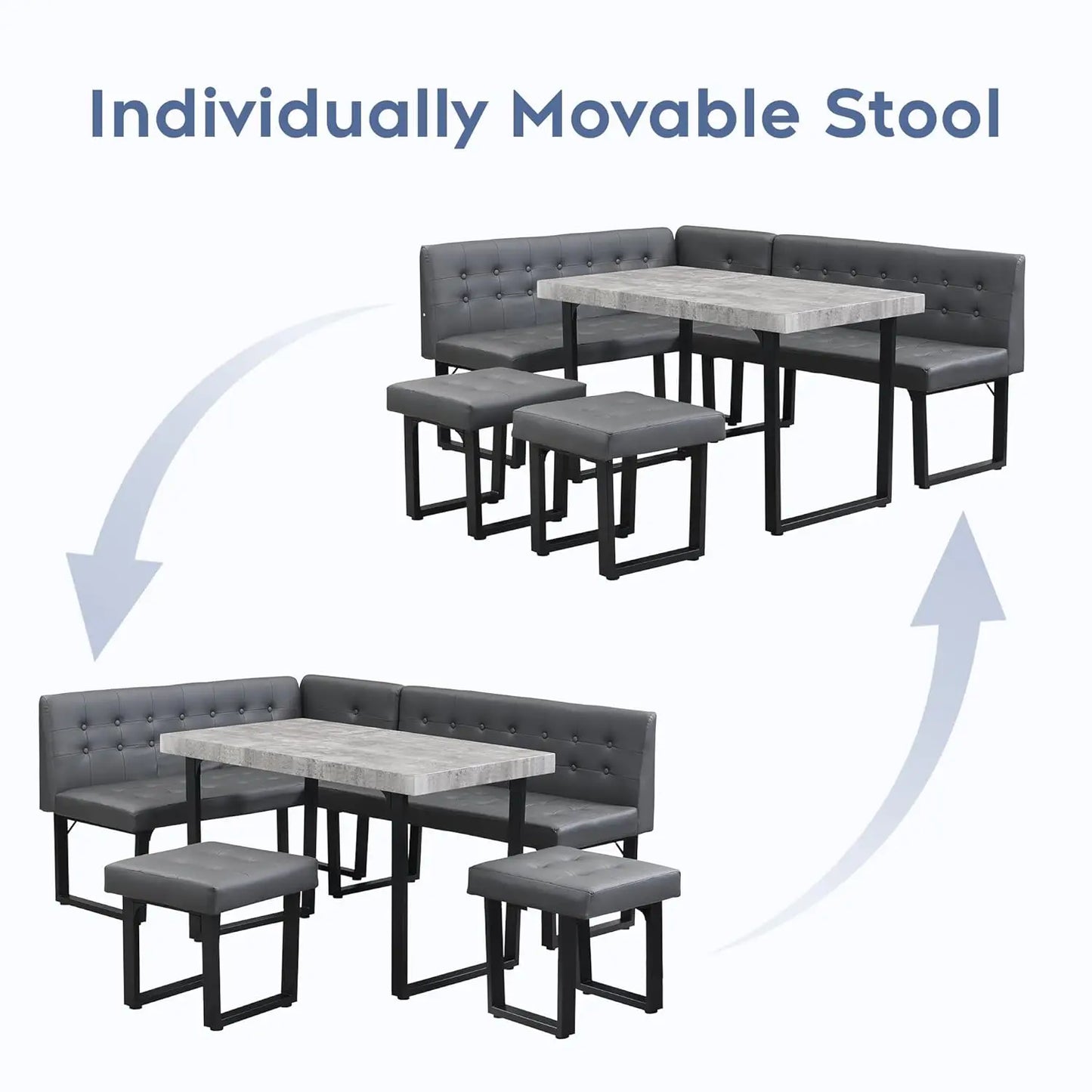 72 Inch Corner Dining Table Set with Storage Bench