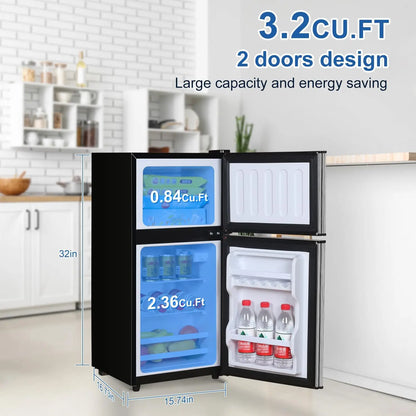 3.2 cu ft Mini Fridge with Freezer