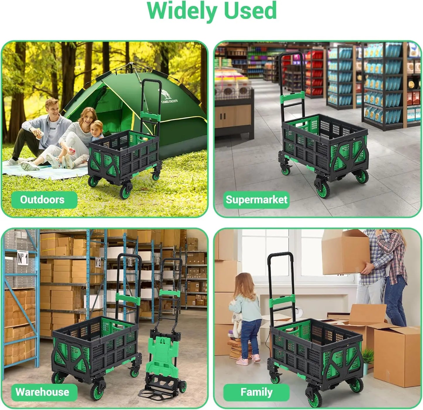 2-in-1 Folding Hand Truck with Foldable Basket
