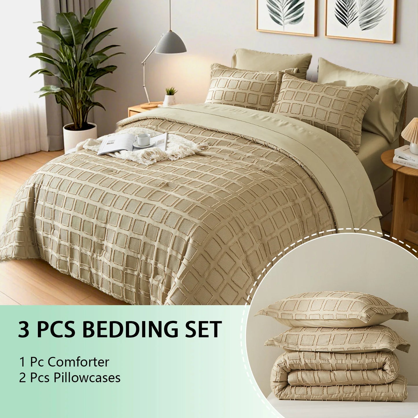 Solid color cut flower Queen size Comforter sets