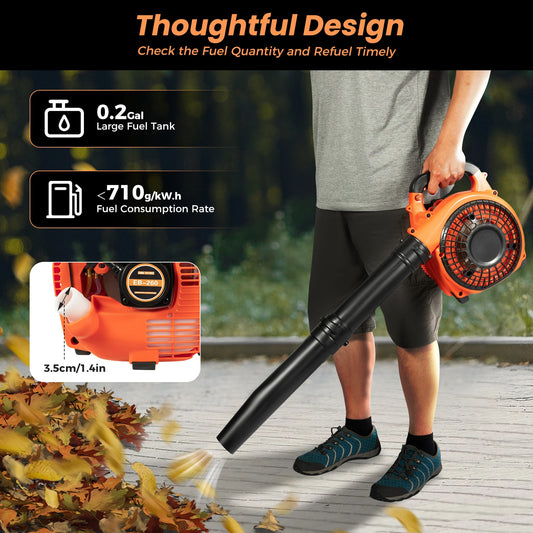 2-Stroke 4.59ft³/h Commercial Handheld Gas Leaf Blower