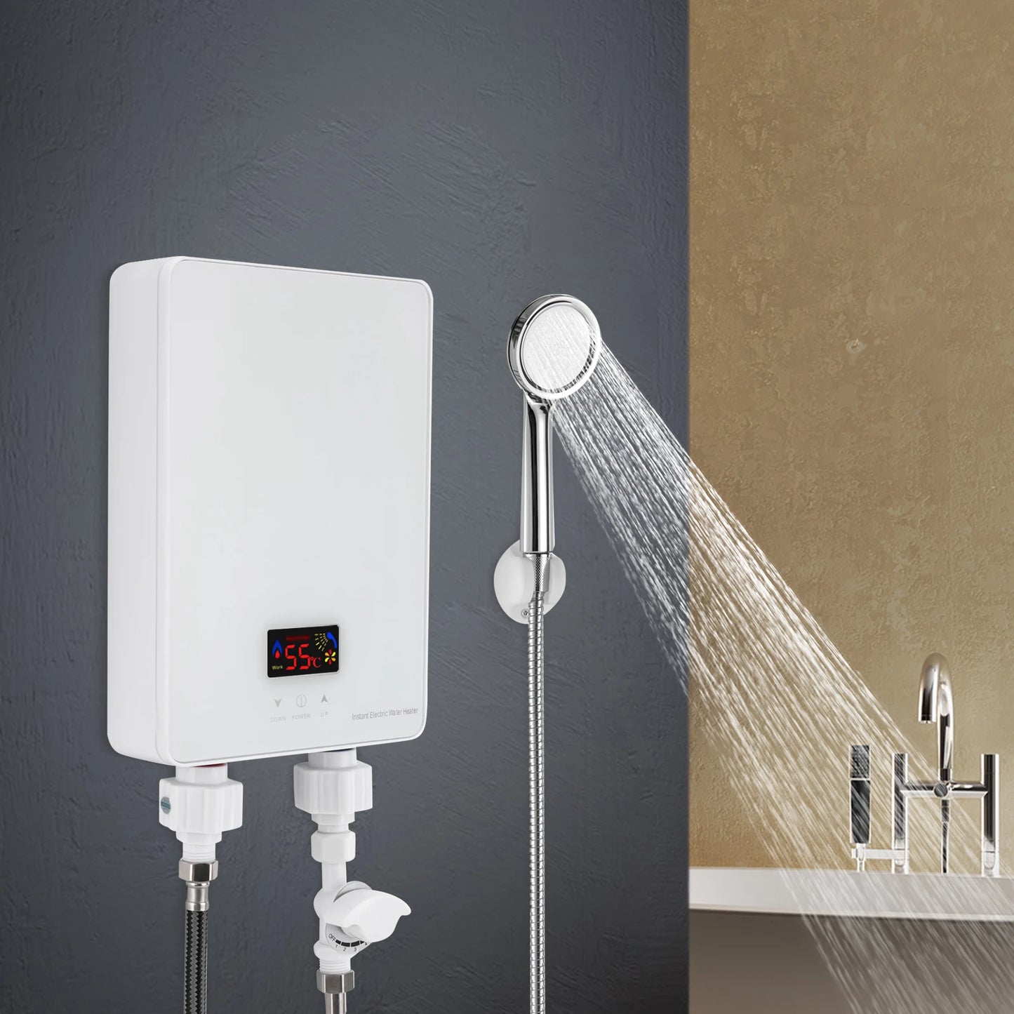 220V 6000W Instant Water Heater with Shower Head