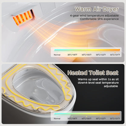 One-Piece Toilet with Dual Auto Flush in 1.28GPF