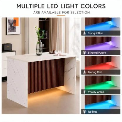 59 Inch Modern Marble Kitchen Island Table