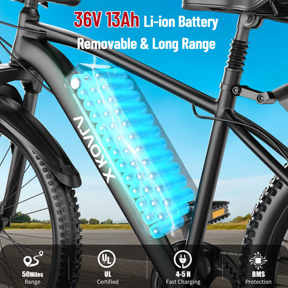 26'' Electric 40 Mile Commuter Bike for Adults