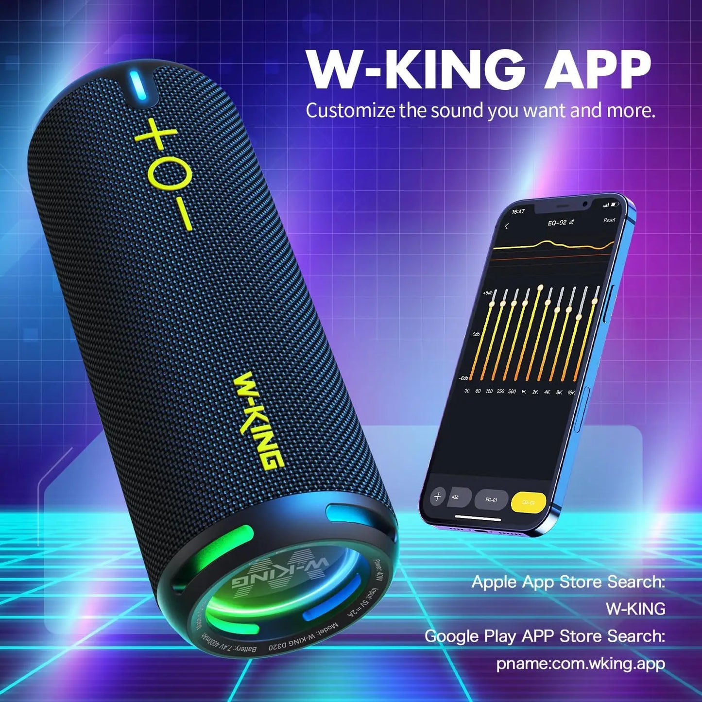 40W Portable Speaker, IP67 Waterproof High-Quality Audio