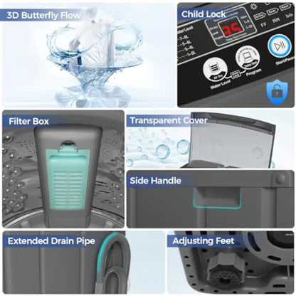 20Lbs Capacity Full-Automatic Washer and Dryer Combo